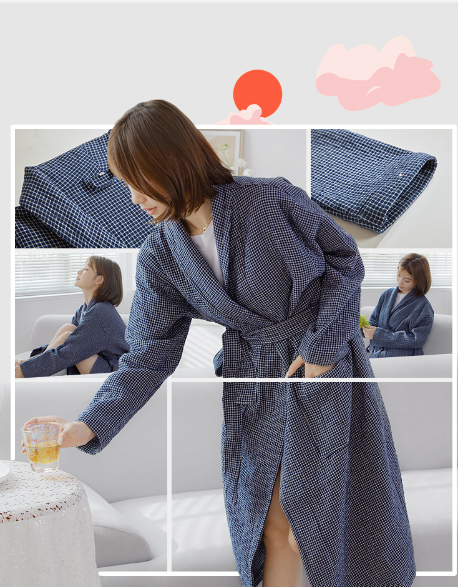 Luxury Bathrobe - Elegant Classic style Checks Range